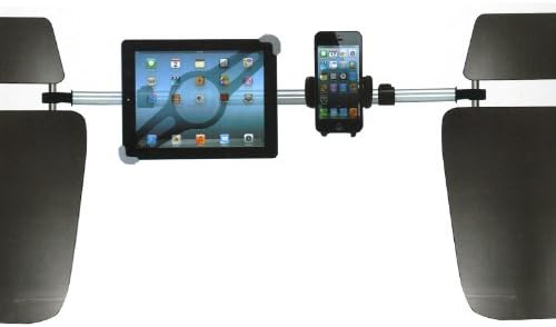 New 2 in 1 Black Extension Car Headrest Mount Holder for 7-8.5''Tablet +Mobile Phone Clip