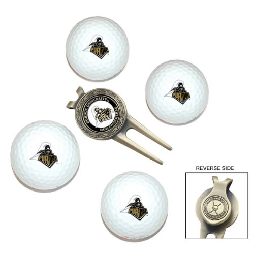 Purdue Boilermakers Pack Of 4 Golf Balls And Divet Tool Gift Set From Team Golf