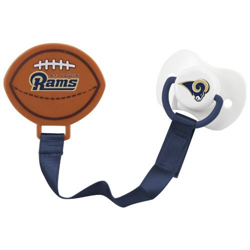 St. Louis Rams Baby Pacifier With Football Design Clip