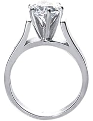 0.90 Ct Round H/I SI1/SI2 Diamond 18K White Gold Ring