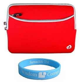Red Carrying Sleeve with Extra Dual Pocket for 13.3 inch Acer Aspire Timeline As3810tz-4880 Apple Macbook Mb466ll/a Apple Macbook Mc240ll/a Apple Macbook Air Mc234ll/a Sony Vaio Vgn-sr430j/b