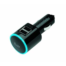 iLuv iAD219 Dual USB Car Charger for iPhone 4, 3G/3GS and All Mobile Devices (Black)