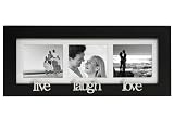 Malden Live-Laugh-Love 3-Picture Wood Frame, 2-by-3-Inch, Black