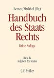 Produkt-Bild: Handbuch des Staatsrechts der Bundesrepublik Deutschland: Handbuch des Staatsrechts: Band IV: Aufgaben des Staates: Bd. 4