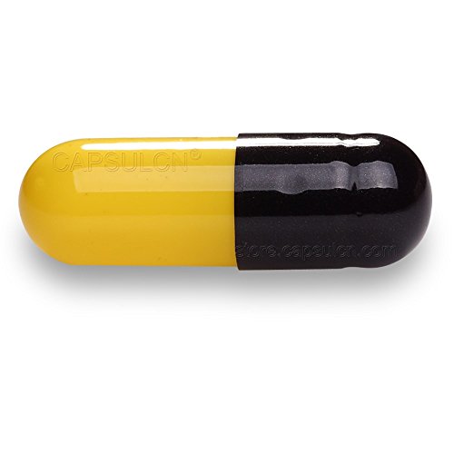 CapsulCN. Empty Gel Caps Empty Gelatin Capsules, 1,000pcs, Size 00,Black and Yellow,Separated