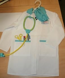 ELC DOCTOR'S OUTFIT AND STETHOSCOPE MEDICAL COAT FANCY DRESS UP AGES 3-6 YRS