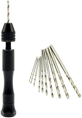 ZHBEST Precision Pin Vise Model Hand Drill Set with Twist Drill Bits Set of 11