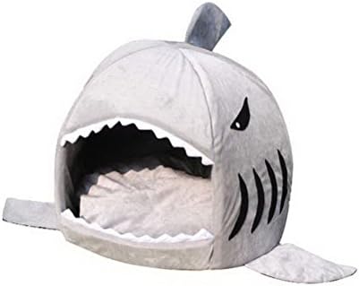 Meet Color Waterproof BottomShark Bed for Small Cat Dog Cave Bed Removable Cushion Grey