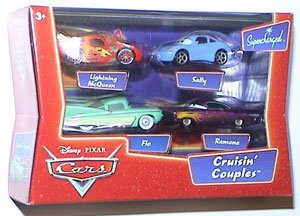 Disney / Pixar CARS Movie 1:55 Die Cast 4-Pack Cruisin' Couples (McQueen, Sally, Flo  &  Ramone)