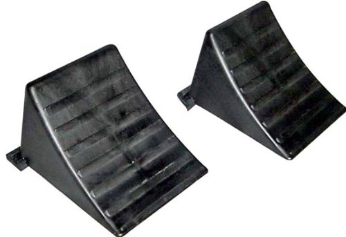 Fiberglass Reinforced Resin Black Wheel Chock (Pair) On Sale