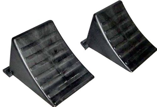 Fiberglass Reinforced Resin Black Wheel Chock PairB000GHTBLQ