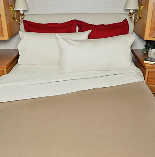 AB Lifestyles NEW Size! Camper RV King Sheet Set 72x75 USA MADE 100% cotton, 300 thread count Color: Ivory