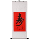 Handmade Symbol Of Longevity Scroll Wall Art Painting