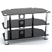 MountRight GT3 TV Stand For Up To 37" LED, LCD & Plasma Screen - Black Glass/Silver Legs