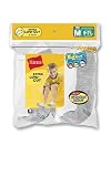 Hanes 324/6 BOYS P-6 NO SHOW - WH W/GREY FOOT BOTTOM