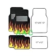 A Set of 4 Universal Fit Fire Flame Carpet Floor Mats for Cars / Truck - Black Yellow