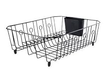 Rubbermaid 6032ARBLA Antimicrobial Large Dish Drainer, Black