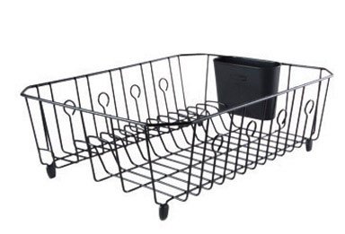 Rubbermaid Antimicrobial Large Dish Drainer, Black