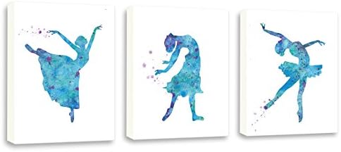 Watercolor Wall Art, Dance Art, Art For Girls, Ballet Art, Ballerina Painting, Set Of Three Limited Edition Gallery Wrapped Canvases