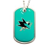 San Jose Sharks Dog Tag Domed Necklace Charm Chain Nhl