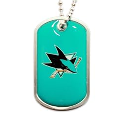 San Jose Sharks Dog Tag Domed Necklace Charm Chain Nhl