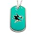 San Jose Sharks Dog Tag Domed Necklace Charm Chain Nhl