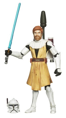 Star Wars 2009 Clone Wars Animated Action Figure CW No. 19 ObiWan Kenobi Firing Backpack