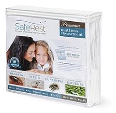 SafeRest Hypoallergenic Waterproof Zippered Certified Bed Bug Proof Mattress Encasement With 360 Secure Zipper Feature (Fits 12 - 15 in. H) - Queen Size 