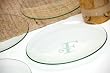 Glass Round Plate 8" Set of 4 Monogram F