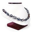 HinsonGayle Extreme Baroque Collection Premium 10-11mm Peacock Black Baroque Cultured Pearl Necklace (14K White Gold)