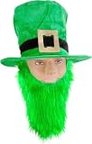 Adult's Green Velvet Top Hat With Beard