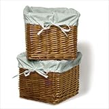 Burlington Baby Small Willow Basket Set in Honey with Sage Gingham Liner 21 ....