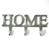 Schlüsselbrett Hakenleiste Metall Home silber