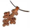 Leather Lalibela Coptic Cross Necklace on Greek Cord - Ethiopia