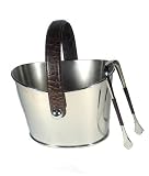 BOTTLE HOLDER BROWN CROC.LEATH