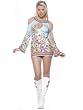 Sexy Open Shoulder Hippie Dress Costume 60s 70s Retro Halloween Costume Groovy GoGo Key Hole