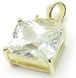 18K Yellow Gold Fill S.S. Jlo CZ Pendant