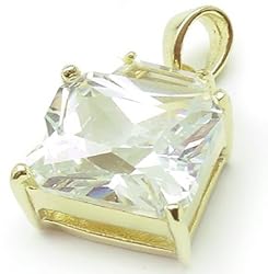 18K Yellow Gold Fill S.S. Jlo CZ Pendant