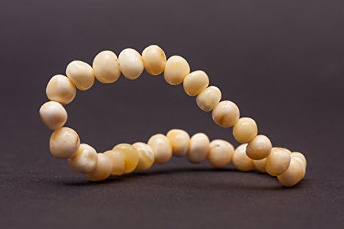 Yellow Ivory Baltic Amber Bracelet for Mommy Handmade, Polished on an Elastic Thread