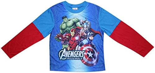 Avengers Assemble (Captain America, Iron Man) Boys Pajama Long Sleeve Top 10-12 Blue