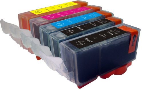 5 Pack Canon PGI-225 BK CLI-226 BK C M Y replacement ink cartridges With NEW CHIPS for Canon PIXMA MG8120, MG6120 printers