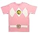 Mighty Morphin' Power Rangers Costume Adult T-shirts (Medium, Pink)