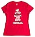 Keep Calm and Ride Horses | Cute Horse Riding Equestrian 4H Ladies' T-Shirt-Medium
