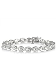 1/2 Carat Diamond Link Bracelet in .925 Sterling Silver