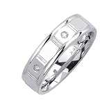 0.12ct Platinum Stylish Polished Diamond Wedding Band (GH, VS)