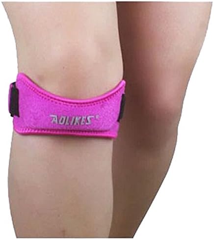 Aselling NEW Adjustable Sports Jumper's Strength Knee Support Brace Strap Patella Protection (Rose×1)
