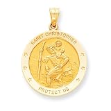 14k Saint Christopher Medal Pendant