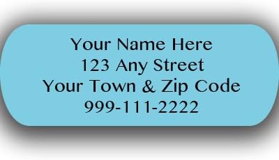 Iron on Clothing Labels - 100pc Large Blue - 3/4" x 2" - up to 4 Lines - Personalized with Your Text! Great for Nursing Homes, Camps, Businesses, Home Made Crafts