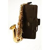 Barcelona Eb Alto Saxophone with Case, Reeds, Cleaning Rod, Polishing Cloth, Gloves, and Cork Wax - Gold
