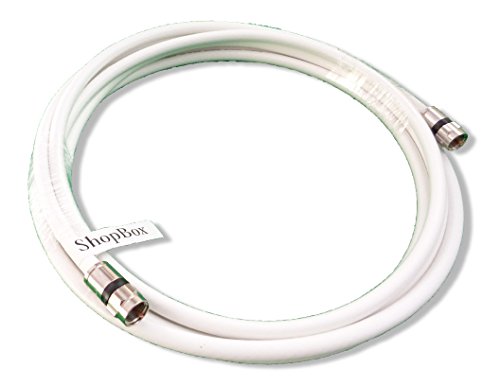 White RG-6 Coax 75 Ohm Cable (High Performance Solid Copper & UL Approved) for (Digital, CATV, Satellite TV, or Broadband Internet) (6 Foot) by ShopBox